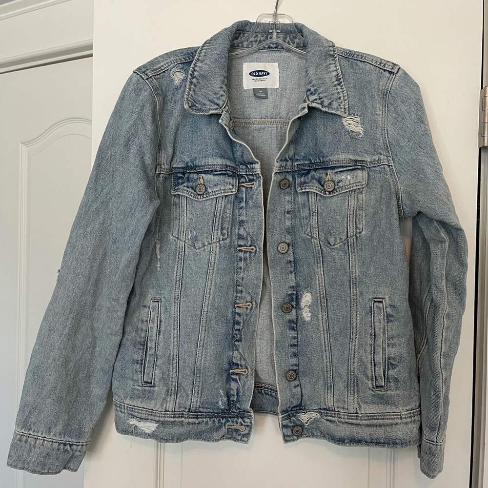 Old Navy Distressed Jean Jacket — size M